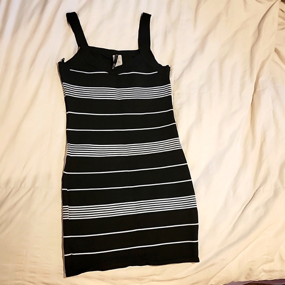 Black and white striped mini